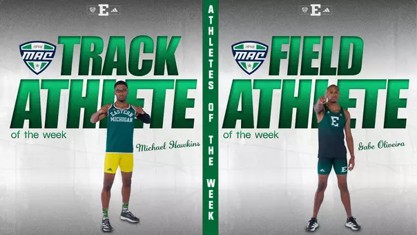 Michael Hawkins and Gabe Oliveira named MAC Men's Track & Field Athletes of the Week, May 12, 2026