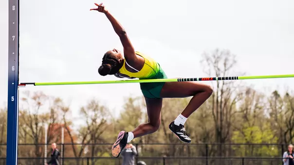 Shamoya Clemetson high jump at Hillsdale Gina Relays, April 17-18, 2026