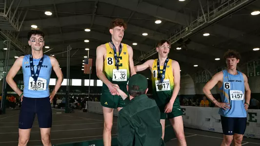Carson McCoy Podium at 2025 MAC Indoor Championships