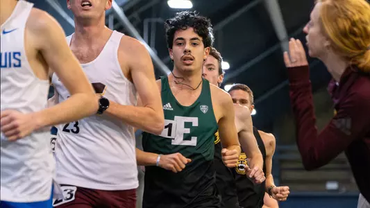 Isaac Garcia running at the Meyo Invitational Jan. 31-Feb. 1, 2025