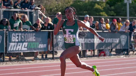 Ajah Arscott running at MAC Outdoor Championships May 14-16, 2026