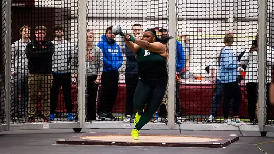 Faith Moore weight throw at MAC Indoor Championships Feb. 27-28, 2026