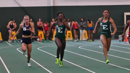Jaeden Garraway running the 60m dash at the Bob Parks Memorial meet Jan. 24, 2026