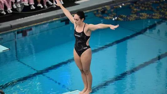Aisling Gutierrez diving at the 2026 Swim & Dive MAC Championships