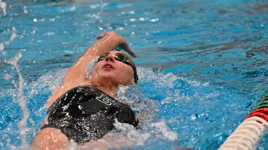 Azra Umut backstroke against Akron Oct. 31, 2025