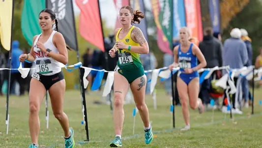 Cara Weber at the Cross Country MAC Championships Nov. 1, 2025
