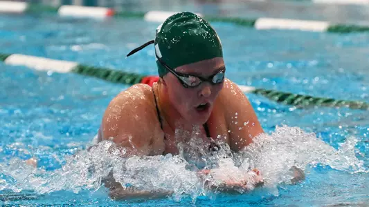 Lucy Noble breaststroke against Akron Oct. 31, 2025