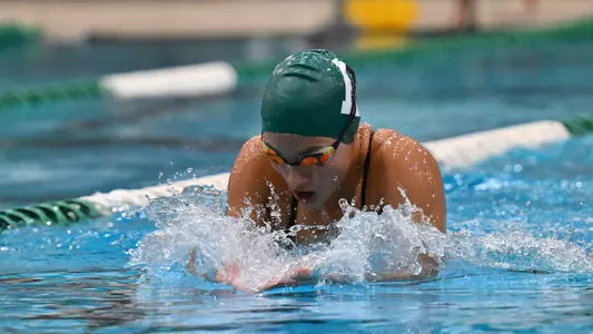 Tristen Mina in the individual medley against Akron Oct. 31, 2025