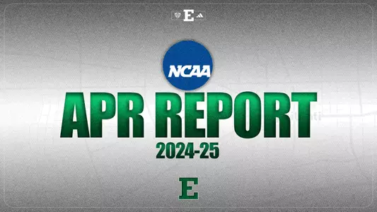 Graphic for the NCAA APR Report depicting the NCAA logo above the text APR Report above 2024-25 and the Block E logo