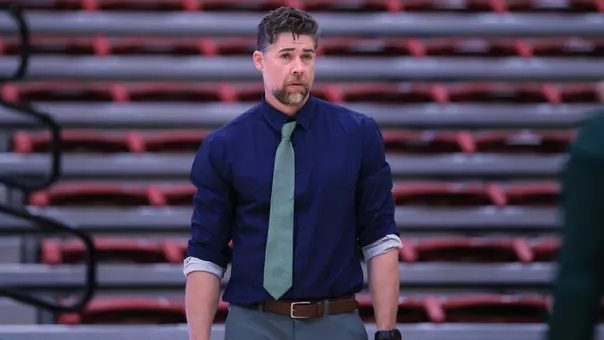 Kevin Foeman coaching on the sidelines at IU Indy, Sept. 18, 2025
