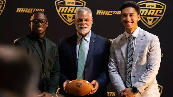 Bryce Llewellyn , Chris Creighton, and Noah Kim at MAC Media Day 2026