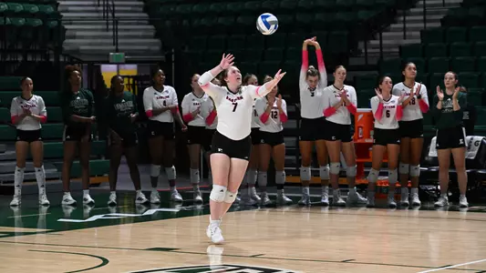 Kaylin Richter serving vs. Cornell, Sept. 18, 2026