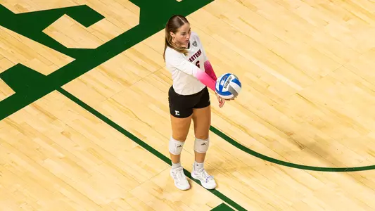 Madelyn Sipe gets ready to serve vs. Cornell, Sept. 18