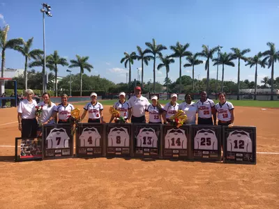 The Owls recognized their seniors prior to Saturday's first game.