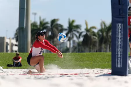 Brittany Pellitteri (pictured) and Julia Lewkowicz won their match at no. 5 on Saturday.