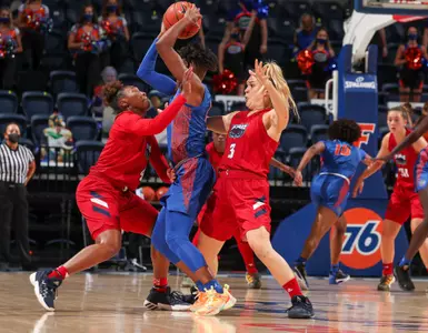during the Gators' game against the Florida Atlantic Owls on Monday, December 7, 2020 at Exactech Arena at the Stephen C. O'Connell Center in Gainesville, FL / UAA Communications photo by Tim Casey