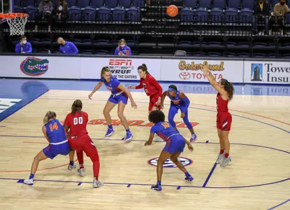 during the Gators' game against the Florida Atlantic Owls on Monday, December 7, 2020 at Exactech Arena at the Stephen C. O'Connell Center in Gainesville, FL / UAA Communications photo by Hannah White