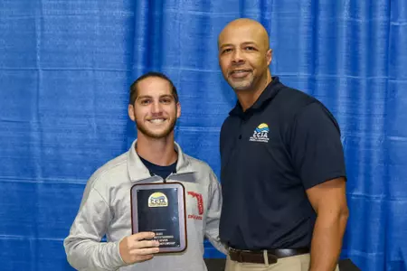 Feb 22, 2020; Knoxville, Tennessee, USA; 2020 CCSA Swimming and Diving Championships at the Allan Jones Aquatic Center. Credit: Randy Sartin