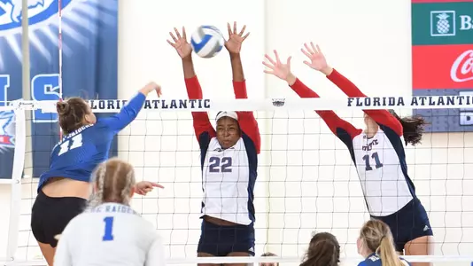 2020-21 FAU Volleyball vs Middle Tennessee State Alicia Hearns and Nikola Bartecka