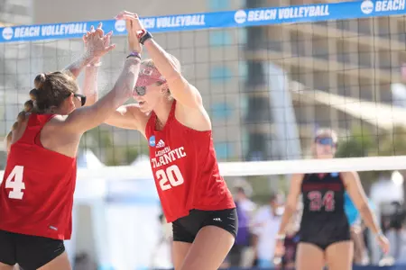 GULF SHORES, AL - MAY 04: The Stanford Cardinal take on the Florida Atlantic Owls during the Division I Women’s Beach Volleyball Championship held on May 4, 2022 in Gulf Shores, Alabama. (Photo by Justin Tafoya/NCAA Photos via Getty Images)