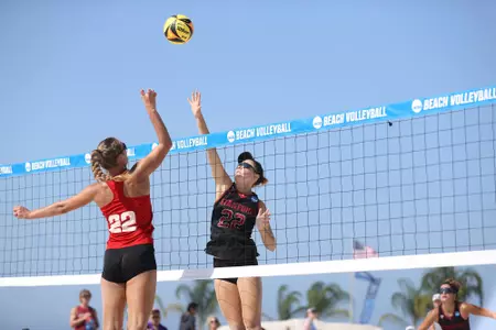 GULF SHORES, AL - MAY 04: The Stanford Cardinal take on the Florida Atlantic Owls during the Division I Women’s Beach Volleyball Championship held on May 4, 2022 in Gulf Shores, Alabama. (Photo by Justin Tafoya/NCAA Photos via Getty Images)