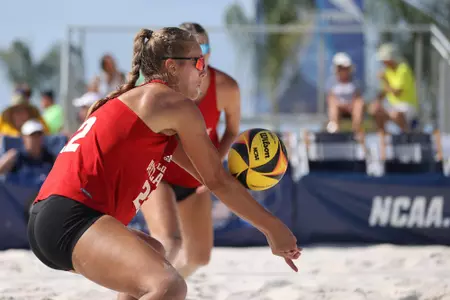 GULF SHORES, AL - MAY 04: The Stanford Cardinal take on the Florida Atlantic Owls during the Division I Women’s Beach Volleyball Championship held on May 4, 2022 in Gulf Shores, Alabama. (Photo by Justin Tafoya/NCAA Photos via Getty Images)