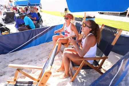 GULF SHORES, AL - MAY 06: The Florida Atlantic Owls take on the Loyola Marymount Lions during the Division I Women?s Beach Volleyball Championship held on May 6, 2022 in Gulf Shores, Alabama. (Photo by Jamie Schwaberow/NCAA Photos via Getty Images)