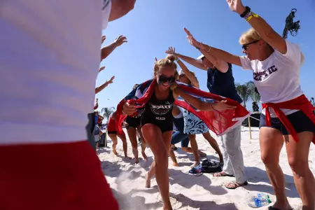 GULF SHORES, AL - MAY 04: The Stanford Cardinal take on the Florida Atlantic Owls during the Division I Women’s Beach Volleyball Championship held on May 4, 2022 in Gulf Shores, Alabama. (Photo by Justin Tafoya/NCAA Photos via Getty Images)
