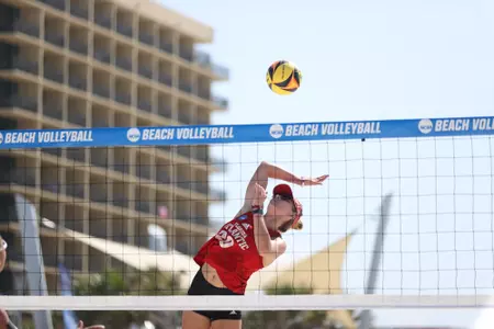 GULF SHORES, AL - MAY 04: The Stanford Cardinal take on the Florida Atlantic Owls during the Division I Women’s Beach Volleyball Championship held on May 4, 2022 in Gulf Shores, Alabama. (Photo by Justin Tafoya/NCAA Photos via Getty Images)