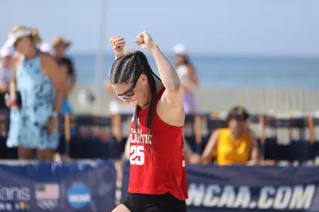 GULF SHORES, AL - MAY 04: The Stanford Cardinal take on the Florida Atlantic Owls during the Division I Women’s Beach Volleyball Championship held on May 4, 2022 in Gulf Shores, Alabama. (Photo by Justin Tafoya/NCAA Photos via Getty Images)