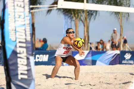 GULF SHORES, AL - MAY 06: The LMU Lions take on the Florida Atlantic Owls during the Division I Women’s Beach Volleyball Championship held on May 6, 2022 in Gulf Shores, Alabama. (Photo by Justin Tafoya/NCAA Photos via Getty Images)