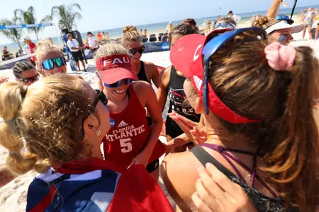 GULF SHORES, AL - MAY 04: The Stanford Cardinal take on the Florida Atlantic Owls during the Division I Women’s Beach Volleyball Championship held on May 4, 2022 in Gulf Shores, Alabama. (Photo by C. Morgan Engel/NCAA Photos via Getty Images)