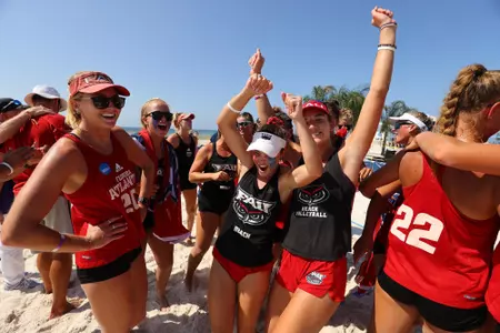 GULF SHORES, AL - MAY 04: The Stanford Cardinal take on the Florida Atlantic Owls during the Division I Women’s Beach Volleyball Championship held on May 4, 2022 in Gulf Shores, Alabama. (Photo by C. Morgan Engel/NCAA Photos via Getty Images)