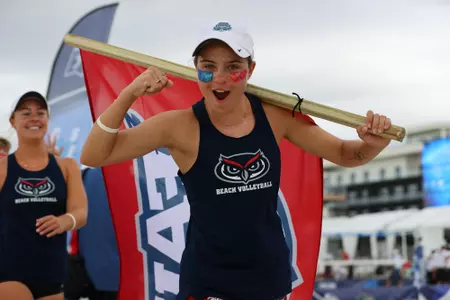 GULF SHORES, AL - MAY 06: The USC Trojans take on the Florida Atlantics Owls during the Division I Women’s Beach Volleyball Championship held on May 6, 2022 in Gulf Shores, Alabama. (Photo by C. Morgan Engel/NCAA Photos via Getty Images)