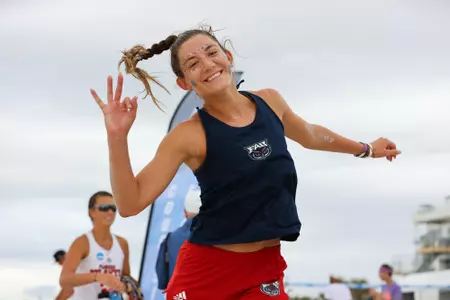 GULF SHORES, AL - MAY 06: The USC Trojans take on the Florida Atlantics Owls during the Division I Women’s Beach Volleyball Championship held on May 6, 2022 in Gulf Shores, Alabama. (Photo by C. Morgan Engel/NCAA Photos via Getty Images)
