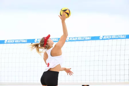 GULF SHORES, AL - MAY 06: The USC Trojans take on the Florida Atlantic Owls during the Division I Women’s Beach Volleyball Championship held on May 6, 2022 in Gulf Shores, Alabama. (Photo by Justin Tafoya/NCAA Photos via Getty Images)