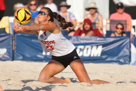 GULF SHORES, AL - MAY 06: The LMU Lions take on the FAU Owls during the Division I Women’s Beach Volleyball Championship held on May 6, 2022 in Gulf Shores, Alabama. (Photo by C. Morgan Engel/NCAA Photos via Getty Images)
