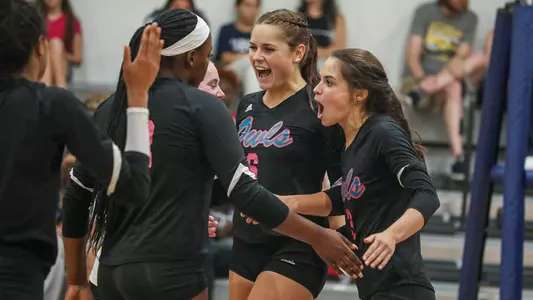 2023 Florida Atlantic Volleyball Red vs. Blue team celebration