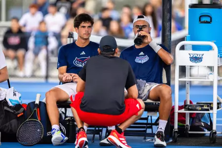 BOCA RATON, FL - JANUARY 19: FAU Men’s Tennis defeats Louisiana 6-1 at the Kimberly V. Strauss Tennis Center on January 19, 2024. (Photo by Mauricio Paiz)