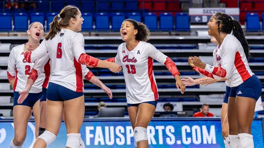 Team Celebration in Florida Atlantic Invitational Finale vs. Ball State