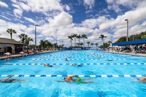 BOCA RATON, FL - OCTOBER 19: FAU Swim and Dive vs Keiser at the FAU Aquatics Center on October 18, 2025 (Photo by Mauricio Paiz)