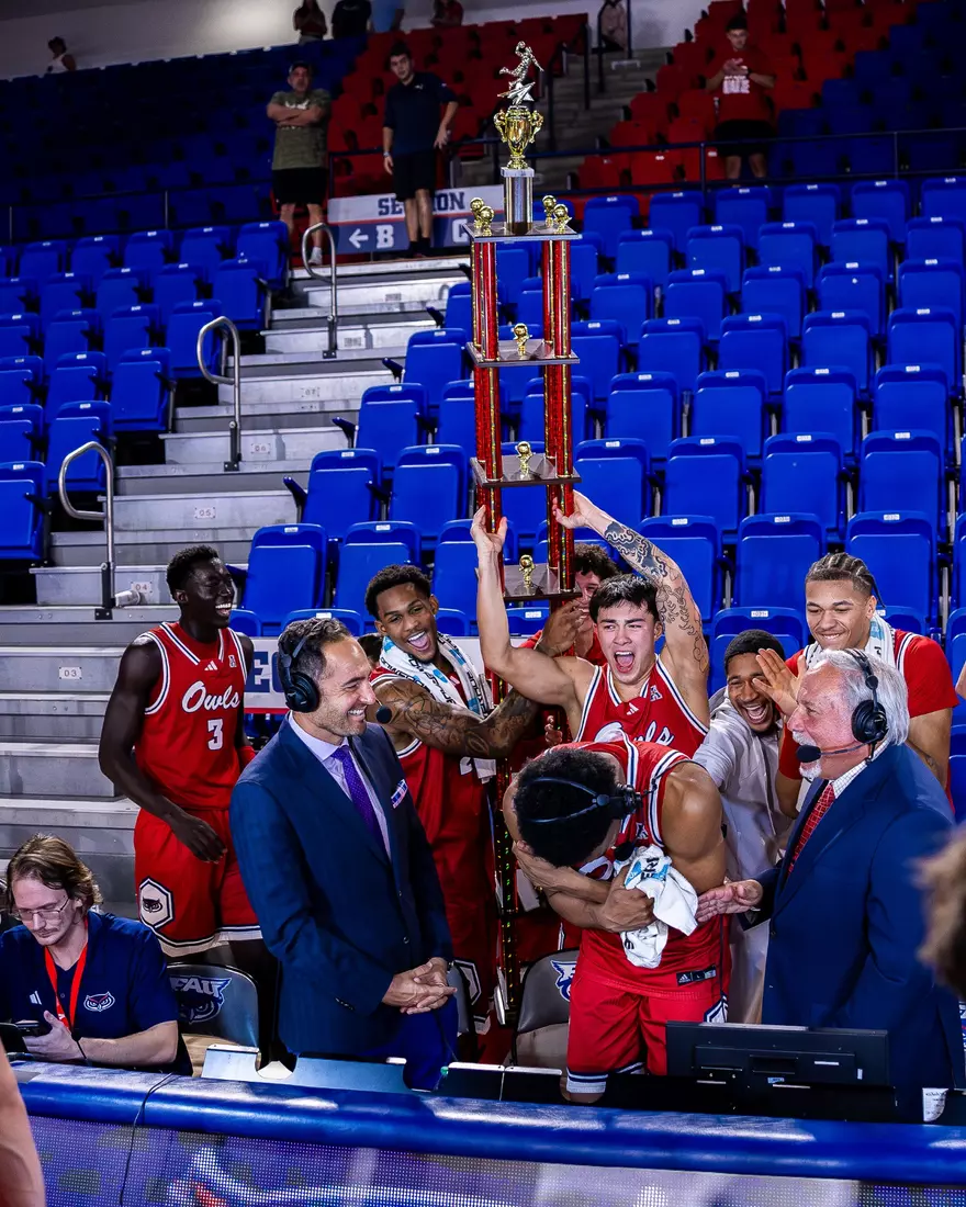 FAU MBB Mega Bowl Champs Postgame.