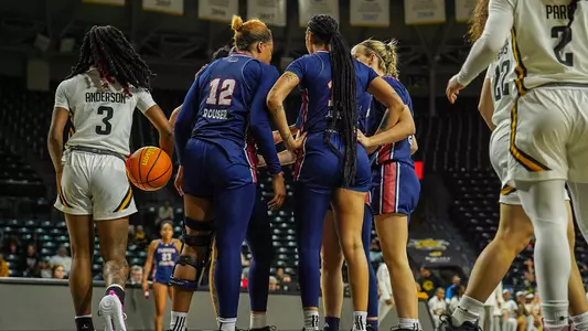Team huddle at Wichita State