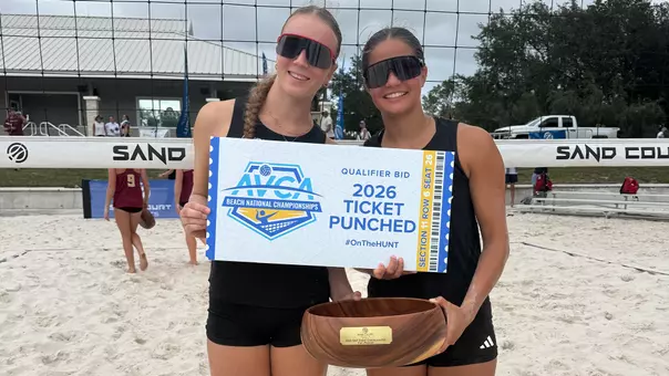 Denisse and Ava 2026 AVCA East Qualifier Champions