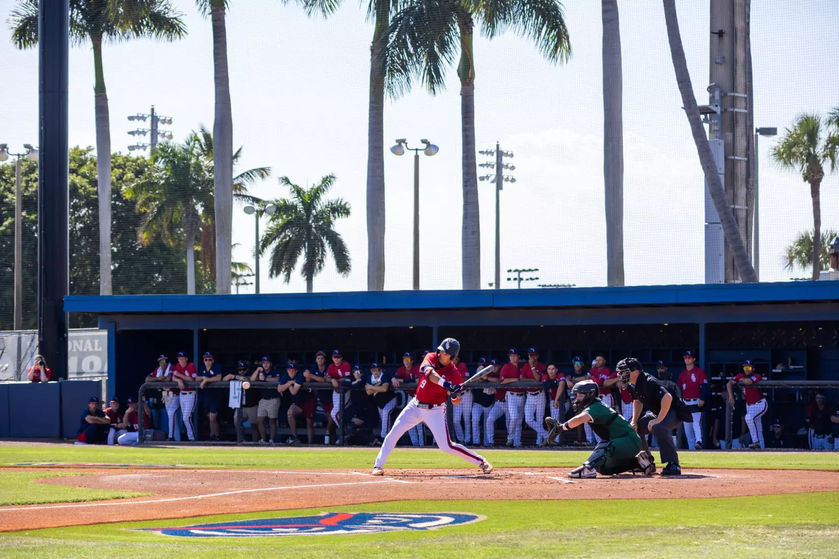 Nick Romano up to bat on Saturday (4/25/26) versus Charlotte.