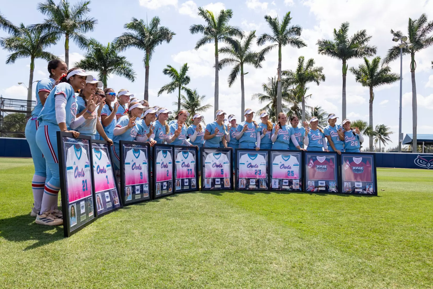 2026 softball senior class recognized with their teammates after Saturday, May 2nd's game.