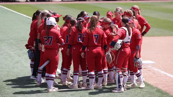 Softball Team Huddle at American Conference Championship Semifinals