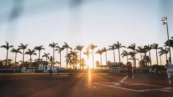 Sunset at Joan Joyce Field at FAU Softball Stadium during game against Wisconsin