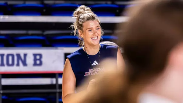 Mia Jordan smiling during 2026 Florida Atlantic WBB Elite Camp