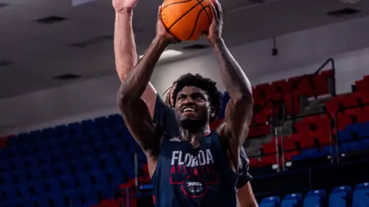 Mason Porter-Brown going up for a layup during practice